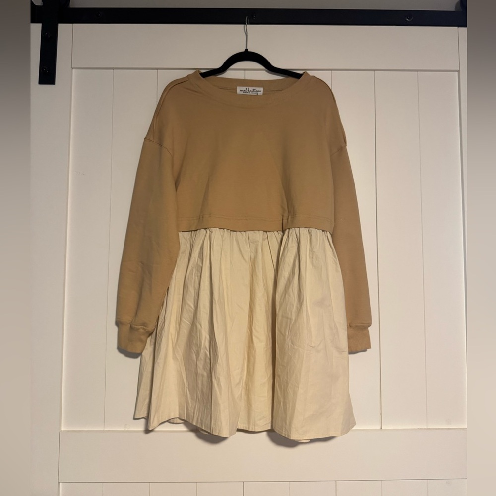 Brown and Beige Dress